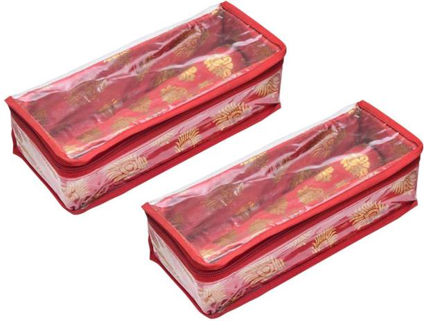 Organo Craft Pack of 2 Single Rod Bangle Box for Women/Chudi Organizer with Transparent Top Jewellery Box Vanity Box