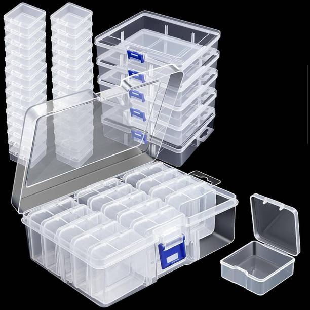 CARTIVA 13pcs Transparent Bead Storage Box Transparent Storage Case for Beads,Supplies and Accessories Vanity Box