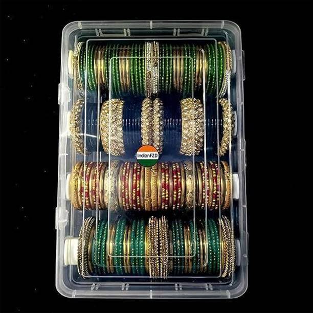 ARCHDECOME Plastic Bangle Storage Box – Clear Jewelry Organizer Jewellery, Bangles, Wrist Watch, Hair Bands Scrunchies Accessories Vanity Box