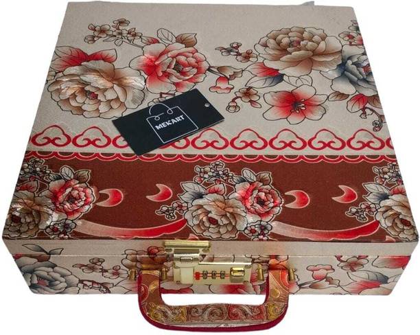 R J Enterprises BANGLE BOX 4 ROD with hand cut mirror design on top 4 rod bangle box for safe keeping of bangles Vanity Box