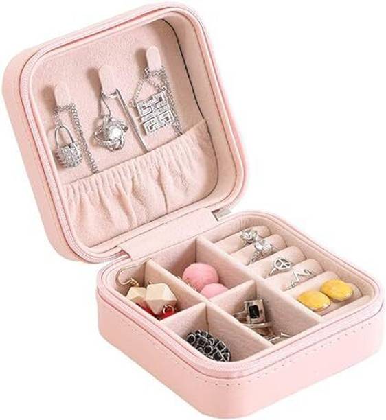ucancart MINI JEWELLERY BOX Travel Portable Jewelry Case Small Travel Jewelry Organizer For Rings Earrings Necklaces Pendant Vanity Box