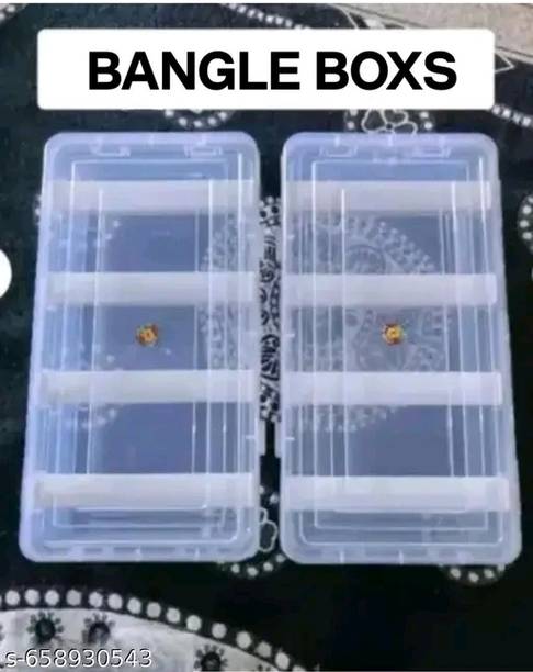 AMANDCO Multipurpose Plastic 2 Boxes Each Box with 4 Rod Stick for Women and Girls ,Organizer Case For Jewellery, Bangles Box, Lockable Vanity Box, ( Pack Of 2 ) Vanity Box
