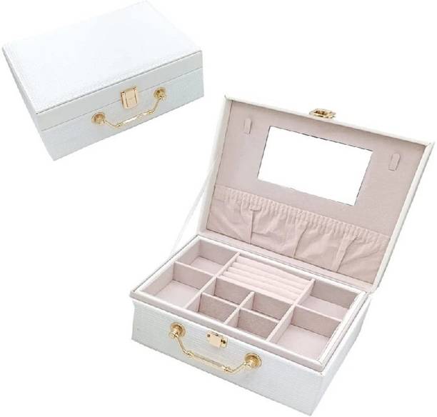 AORDEY White Jewelry Box Daily use Vanity Box
