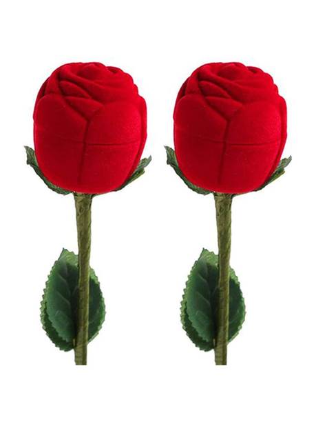 Klowage Velvet Red Rose Jewellery Ring Box ( 2 Pic ) box Vanity Box