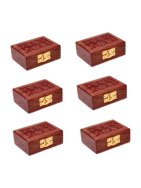 ELAVE HANDICRAFTS Md Furnitures Wooden jewellery Box Peck of 6 pic Wooden Storage With Box, Makeup, Multi Purpose Vanity Box Vanity Box