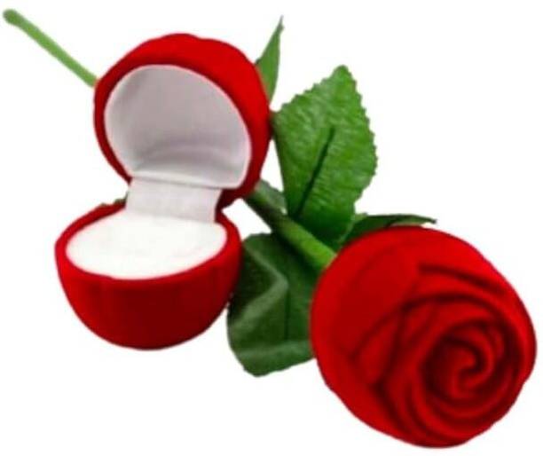 AashiNova Jewellery Combo Red Velvet Rose Ring Vanity Box, Ring Box, Valentines Day Red Velvet Rose Ring Vanity Box