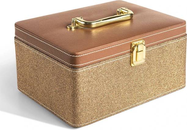 Birch & Co. Wooden Makeup Box | Vanity Box for Bridal | Cosmetic Organizer for Home & Travel Vanity Box For Makeup, Jewelry, Cosmetics, And Accessories Vanity Box