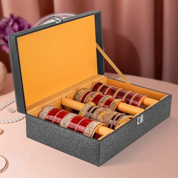 Birch & Co. Premium Wooden Bangle Organizer - Elegant Bangle Storage Box for Women & Bridal Bangles Holder | Chudi Box | Jewellery Box Vanity Box