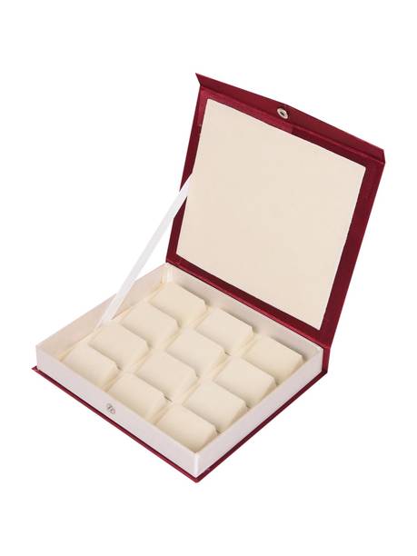 HARITHA CREATIONS Red Earring Box (8:7 inch) Earing Jewel BoxBox (12 set of Earring Holder) EARRING ORGANISER Vanity Box