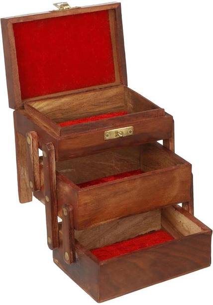 RK Handicraft Wooden Jewellery Boxes Locker Jewellery Storage Box/Vanity Box no Vanity Box
