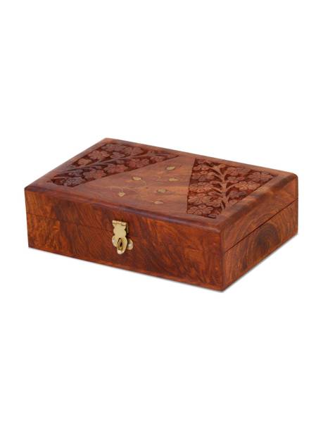 DigiRake Wooden Jewellery Box | Wooden Jewellery Organiser for Women Jewellery Vanity Box