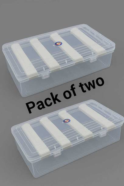 UFEnterprises Multipurpose transparent plastic storage box with 4 rods for women and girls STORAGE BOX, BANGLE BOX, VANITY BOX, Sample box, jewellry box Vanity Box