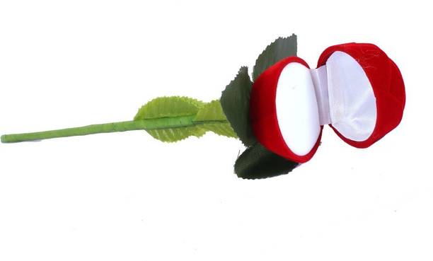 Glawen Red Rose Shaped Ring Box Large Size Ring Box, Jewellery Box, Designer Ring Box, Rose Ring Box Vanity Box