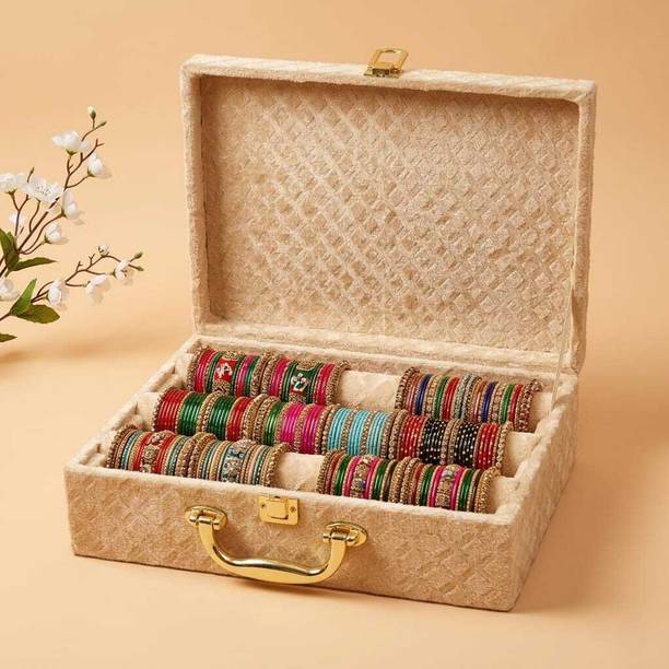 tosim Premium Velvet Bangle Organizer Box Bridal Bangle Storage, Bangle & Bracelet Organizer, Bangle Storage & Organization Vanity Box