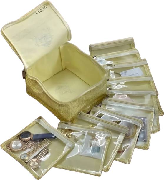 VYORA Dulhan Doli Printed 10 Pocket Jewellery box, Jewellery Organizer, Cosmetic Bag, Toiletry Kit, Jwellery, makeup box Vanity Box