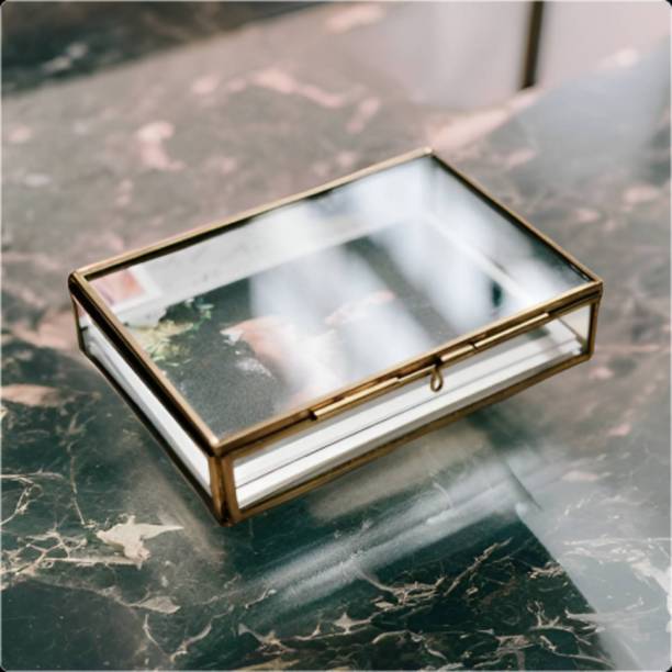 WESTON CHOICE organizer Glass Box Rectangular Jewelry Display Lidded Box Jewellery Box Vanity Box