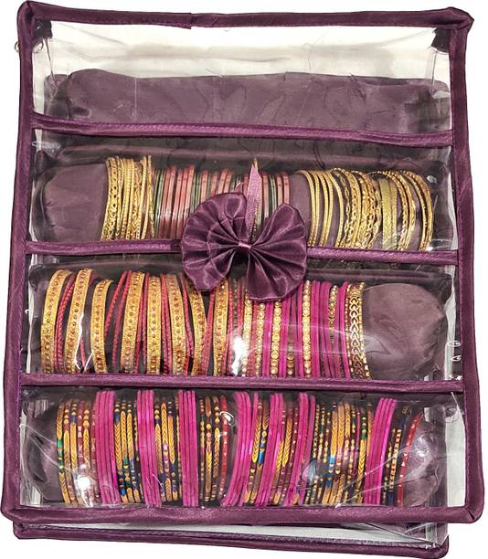 ultimatefashionista 4 Rod Bangles Jewellery Vanity Box (Purple) vanity box Vanity Box