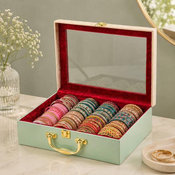 LAAM ALIF 4 Row Jewellery Bangle Case for Home Wardrobe Organization Bangle Box Vanity Box