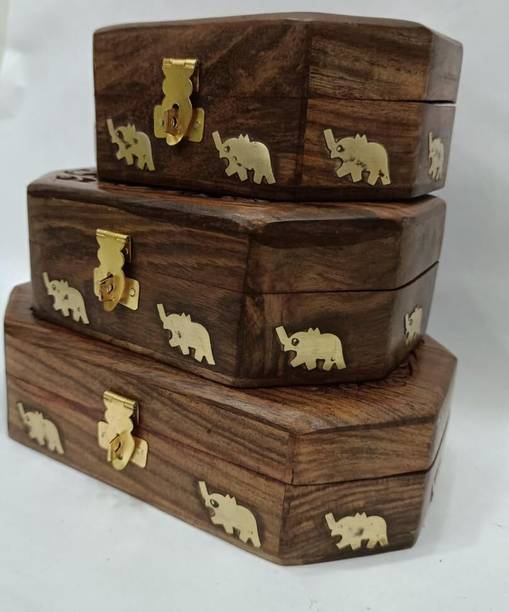WoodAstia Handicrafts Wooden Jewellery Box Bangle Box jEWEL Vanity Box