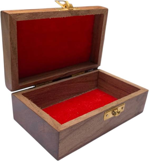Prime Handicrafts Premium Wooden Jewellery Box || 5" x 3" INCHES || Floral Carved Jewellery Box Vanity Box