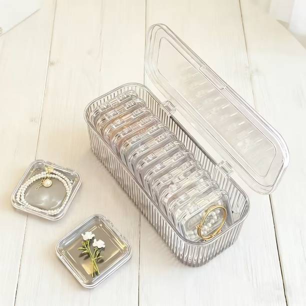 BIYALI Clear Jewellery Storage Box Acrylic Organizer for Rings, Bangles & Accessories Earrings, Jewelry & DIY Storage Vanity Box