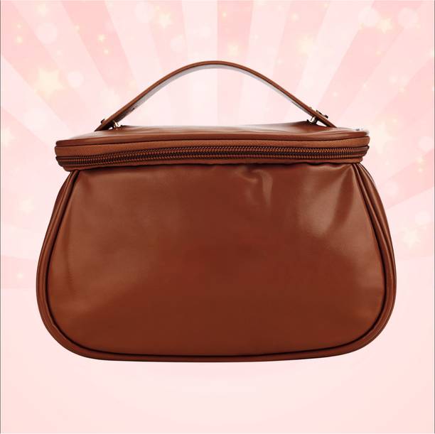 MINARA Cosmetic Organiser - Travel, Makeup & Grooming- Coco Brown Makeup and Jewellery Vanity Box