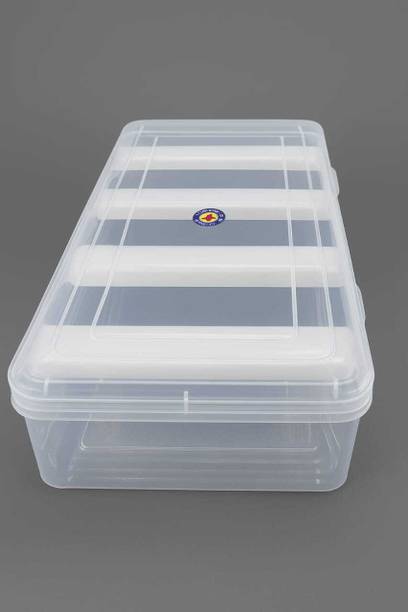 UFEnterprises Multipurpose transparent plastic storage box with 4 rods for women and girls STORAGE BOX, BANGLE BOX, VANITY BOX, Sample box, jewellry box Vanity Box