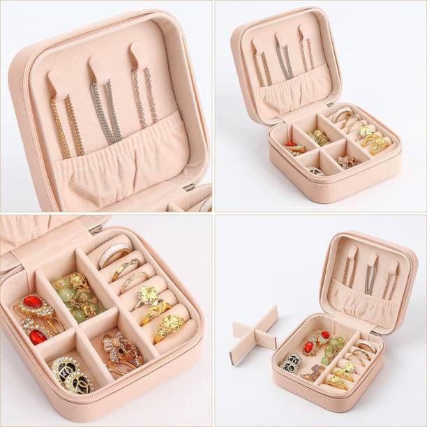 गौरिनंदन Small Jewelry Box For Necklace, Bracelet, Pendant, Earring Travel Portable Case ज्वेलरी, मेकअप वैनिटी बॉक्स