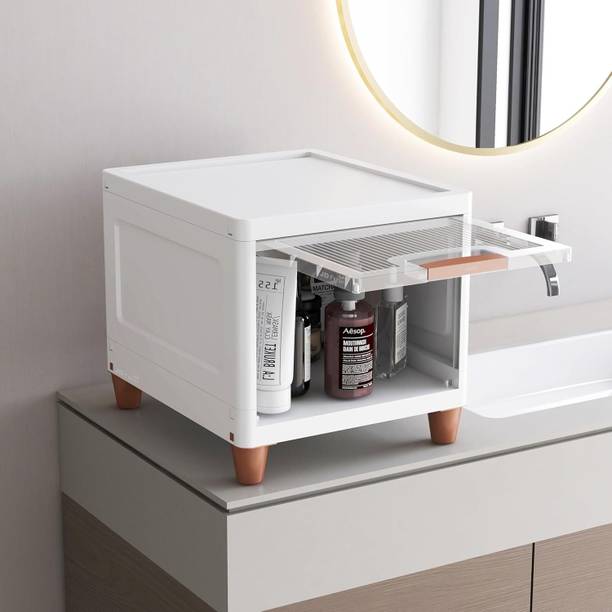 Velfree Plastic Wardrobe Organizer/Foldable Cupboard for Storage/Stackable Storage Plastic Free Standing Cabinet