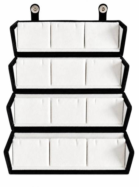 CLASSECRAFTS Velvet 12 Pair Earrings Organizer Jewellery Box Storage Organiser for Studs, hoops and Accessories For Women and Girls Vanity Box
