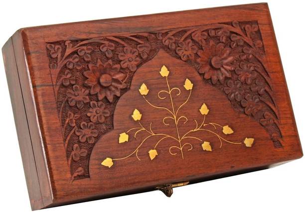 NEW ERA WOOD CARVING ART Wooden Jewellery box Jewellery Stroage Vanity Box
