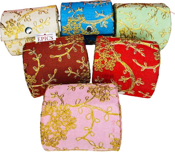 BuyEpics Embroidery Round Bangle Box Set of 8 Bangle box Vanity Box