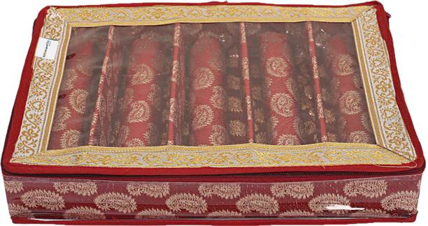 HOMESTIC Teardrop Pattern Laminated 5 Rod Box With Tranasparent Top (Red) Bangle Box Vanity Box