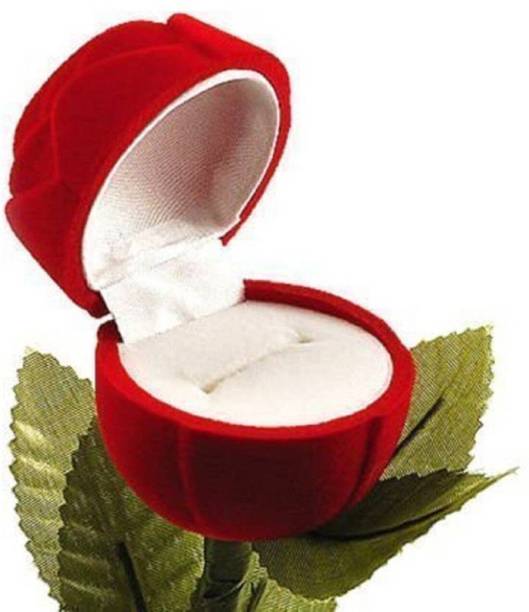 Majik Velvet Red Rose Ring Box For Women, Girls & Loved Ones (Gift, Engagement) Single Box Without Ring - Valentin Gift For Girls & Boys Ring Box Vanity Box Ring Box Vanity Box
