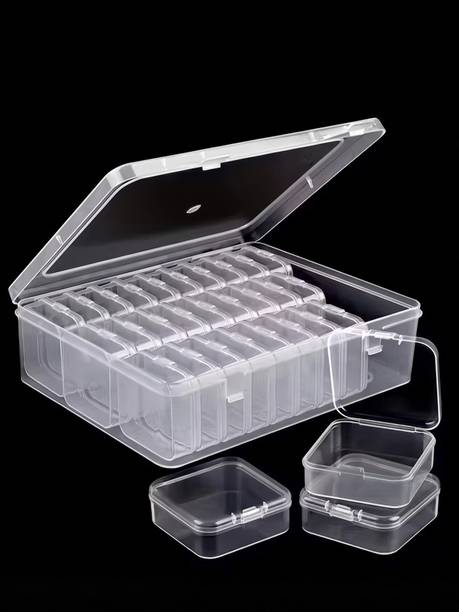 ROSHVEN 30 Grid Plastic Storage Box | Organizer for Nail Art, Beads & Jewellery Storage & Organization of Jewellery, Beads, Craft Supplies and Small Accessories Vanity Box