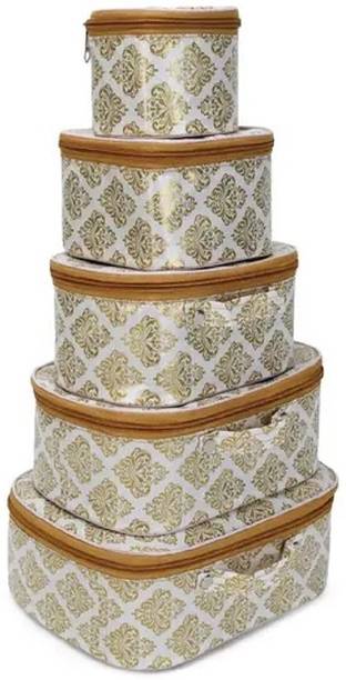 ultimatefashionista Pack of 5pc Cosmetic Box Storage Case, Bangle Box, Makeup Organizer, Cosmetic Box Vanity Box