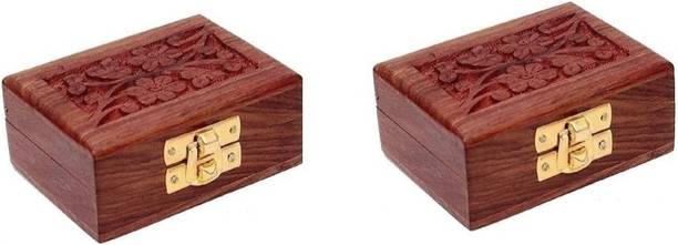 Taargo crafts wodden Vanity Jewellery Small Two Boxes Multi purpose Vanity Box