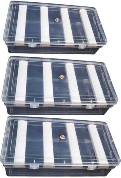 MS Entreprises Adjustable 4 rod Bangle Box Jewellery,Wrist Watch,Hair Bands Scrunchies pck 3 Jewellery Box For Travelling,Bride,Chudi Organizer For Storage Vanity Box