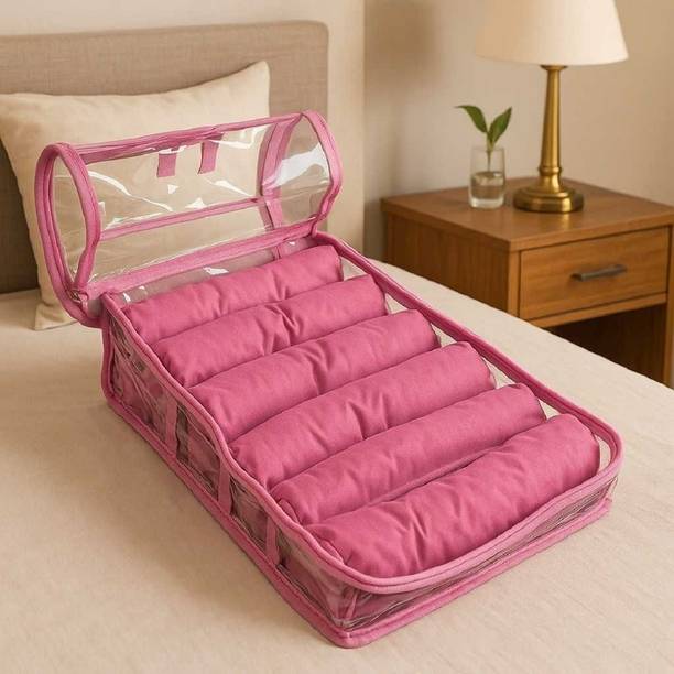 ultimatefashionista Six Rods Bangle Bracelet Watch Bag Jewelery Vanity Box (Pink) vanity box, jewellery box, bangle box Vanity Box