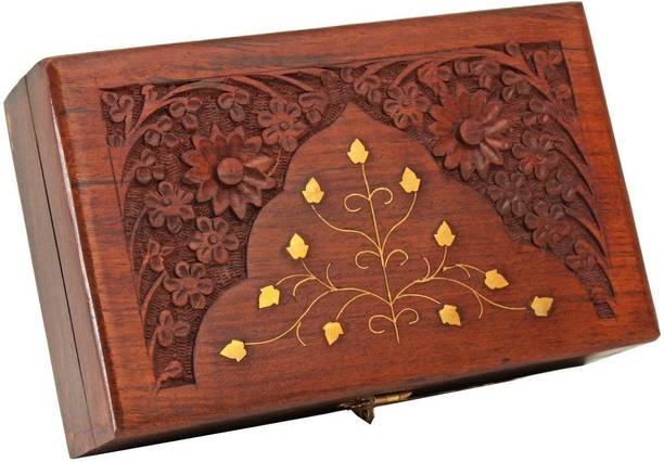 LyqArt Wooden Stylish Design Jewellery Box | Jewel Organizer | Multipurpose Box for Women | Storage Box | Jewellery Case Organizer | Jewellery Storage organizer | Gift Item (6 x 4 inch) Jewellery and Makeup Vanity Box