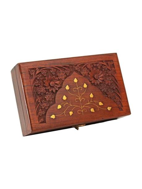 LyqArt Wooden Stylish Design Jewellery Box | Jewel Organizer | Multipurpose Box for Women | Storage Box | Jewellery Case Organizer | Jewellery Storage organizer | Gift Item (6 x 4 inch) Jewellery and Makeup Vanity Box