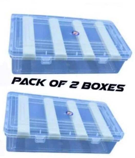 INAB Plastic Adjustable 4 Rod Bangle Box, Jewellery Organizer PACK OF 2 Chudi Organizer For Storage Vanity Box