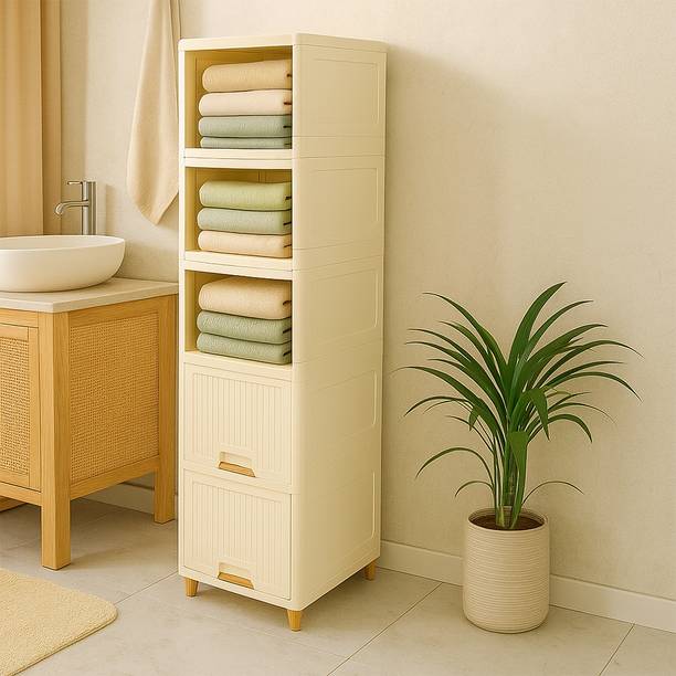 Surety for Safety 5 Pieces Trolly Organisers Storage Box Plastic Kitchen Cabinet