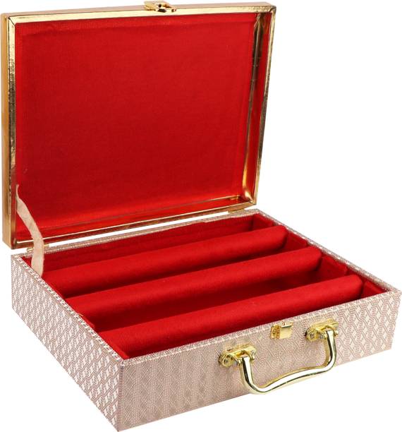 Chiefly Bangle Box With 3 Detachable Rods For Women and Girls | Jewellery Organizer Portable case with a sturdy handle, making it easy to carry and store. Vanity Box