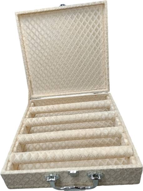 Packpro Solutions Bangle Box 4 Rod Soft Velvet Cream with D-Lock Vanity Cases Bangle Storage D Lock Vanity Box Vanity Box