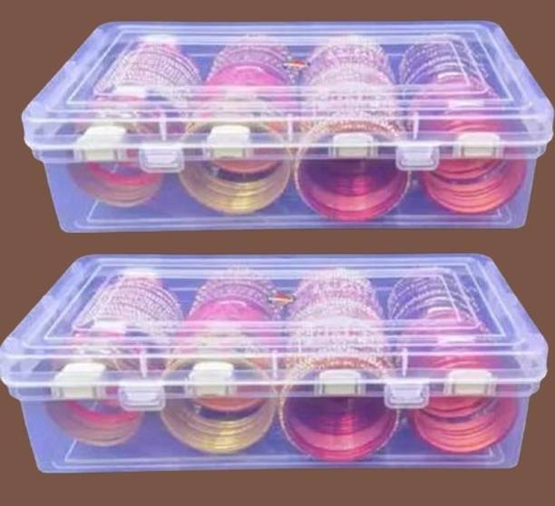 Ascommunica Clear Multipurpose Storage Box – Pack of 2 Bangle Box Vanity Box