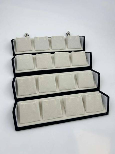 Vaani Collection Foldable Velvet Jewellery Organizer Box for 16 Pairs Earrings Wardrobe & Dressing Table Organization, Travel Storage, Jewellery Display, Gifting Vanity Box
