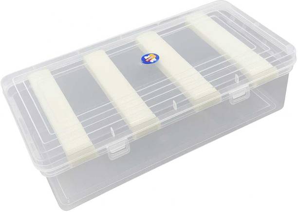 UFEnterprises Multipurpose transparent plastic storage box with 4 rods for women and girls STORAGE BOX, BANGLE BOX, VANITY BOX, Sample box, jewellry box Vanity Box