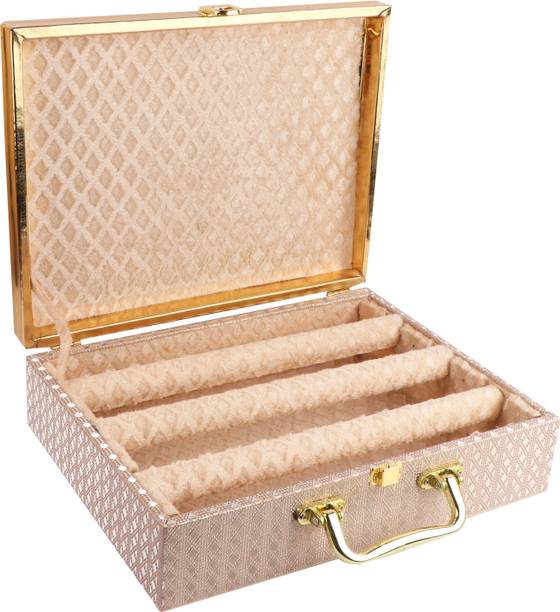 Chiefly Bangle Box With 3 Detachable Rods For Women and Girls | Jewellery Organizer Portable case with a sturdy handle, making it easy to carry and store. Vanity Box