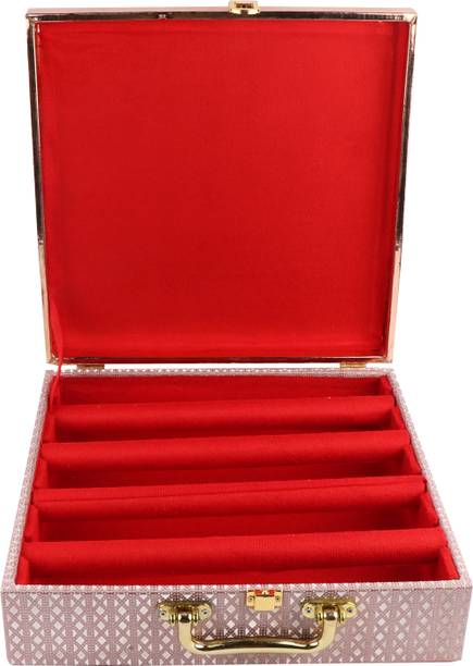 Chiefly Bangle Box With 4 Detachable Rods For Women and Girls | Jewellery Organizer Portable case with a sturdy handle, making it easy to carry and store. Vanity Box
